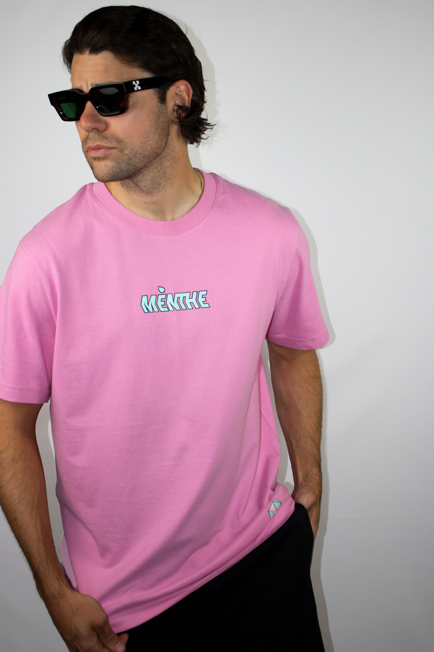 REGULAR FIT "TEXT LOGO" MINT-TEE.
